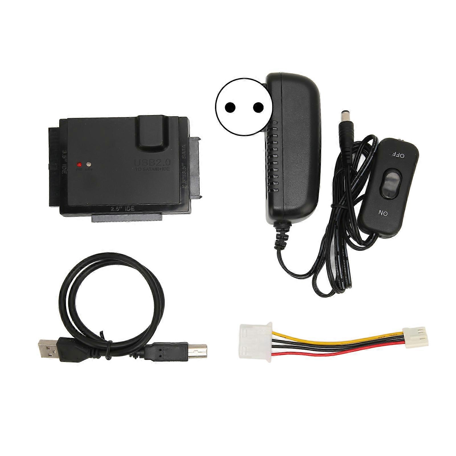 كابل محول محول IDE SATA منفذ تسلسلي منفذ SATA 480 ميجابت / ثانية 5000 جيجابايت موصل محرك أقراص ثابت خارجي 110 × 240 فولت قابس الاتحاد الأوروبي