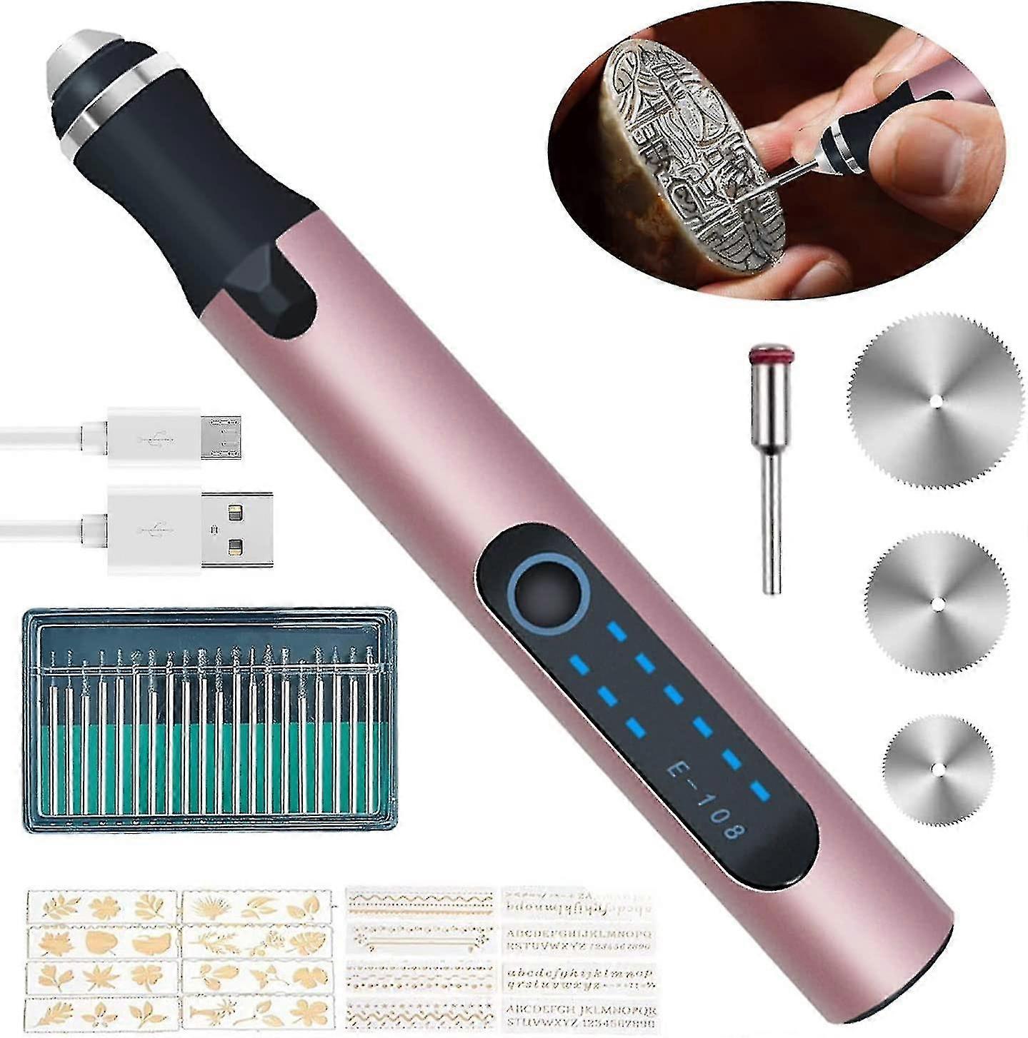 Electric Engraver Pen Engraving Carve Tool, Cordless Mini Engraver Pen, Multifunctional Engraver Pen, Diy Rotary Tool Jskee