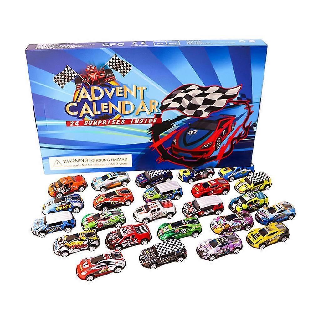 HaKeLai Christmas Advent Calendar Digital racing cars Christmas advent calendar 24 Days Christmas Countdown Calendar Pull Back Car Toys