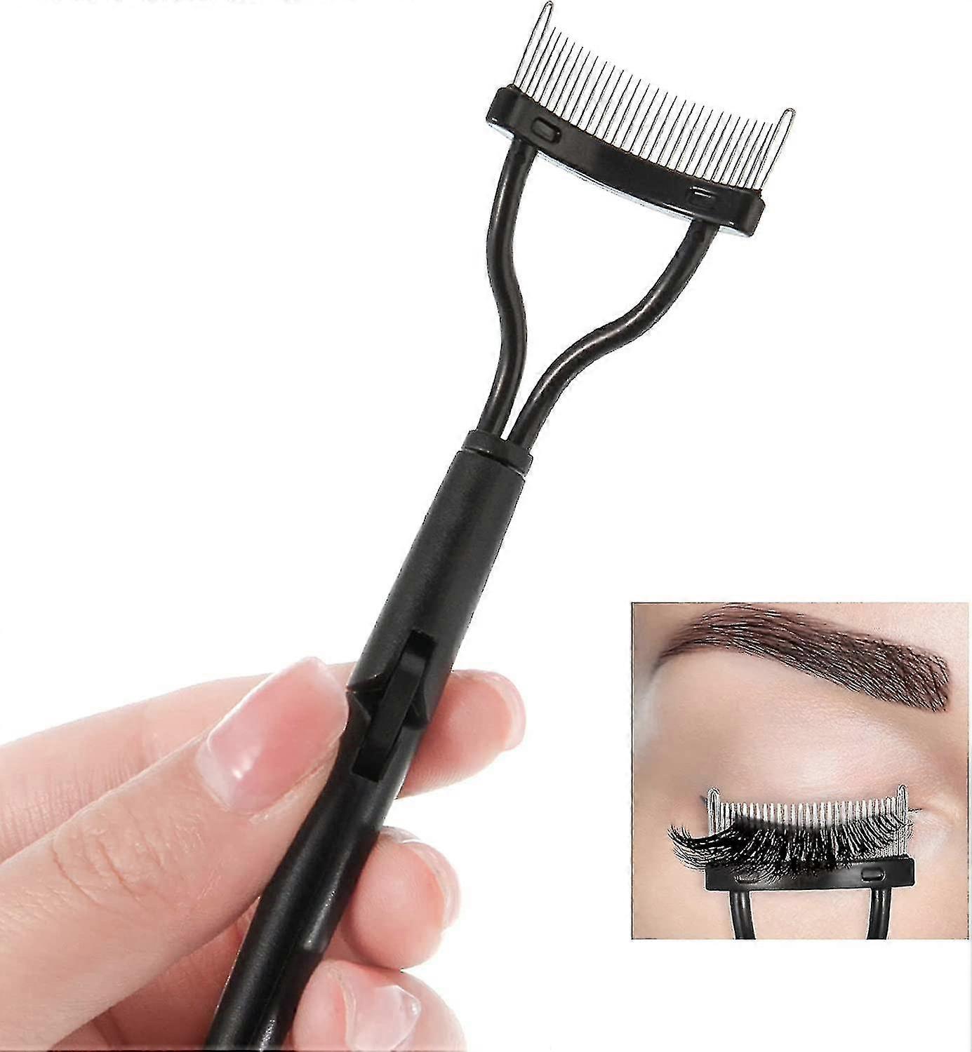 Eyelash Brush, Eyelash Comb Eyebrow Brush, Eyelash Separator Mascara Applicator Eyelash Definer With Comb Cover