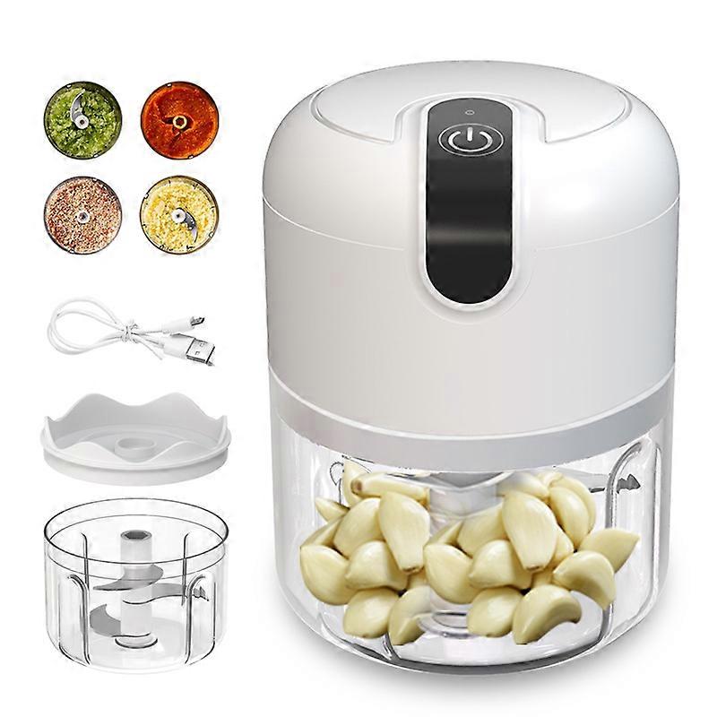 Mini Electric Garlic Chopper Cordless Food Chopper with USB Charging Portable Food Processor Chopper for Onion Ginger Chili Meat (250ml)