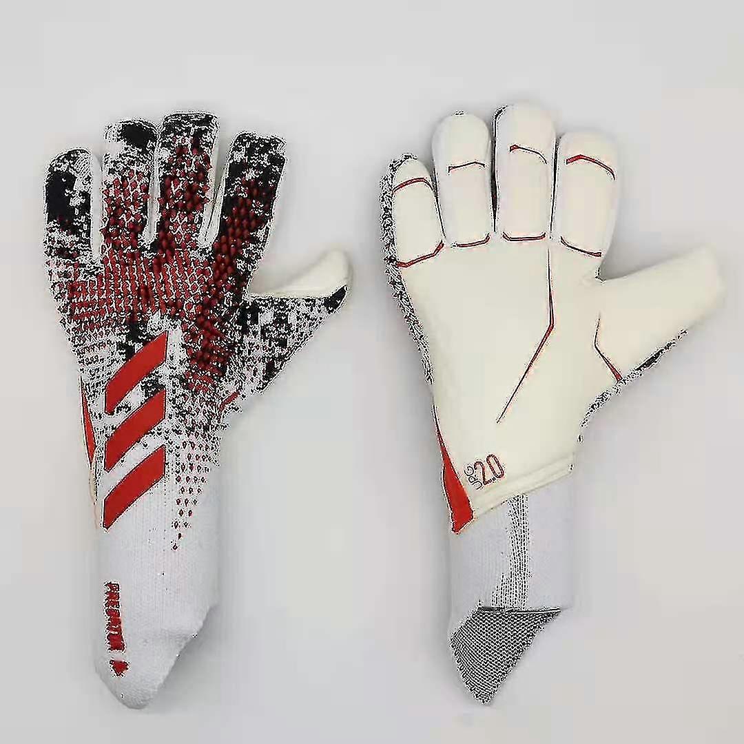 Rot-Weiß Fußball Torwart Verdickte Latex Handschuhe Erwachsene Stil