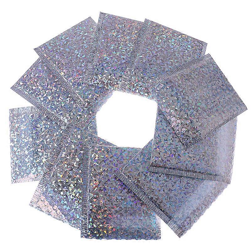 10 x  Laser silver bags Bubble Padded Envelopes Gift Bubble Mailing Envelope Bag