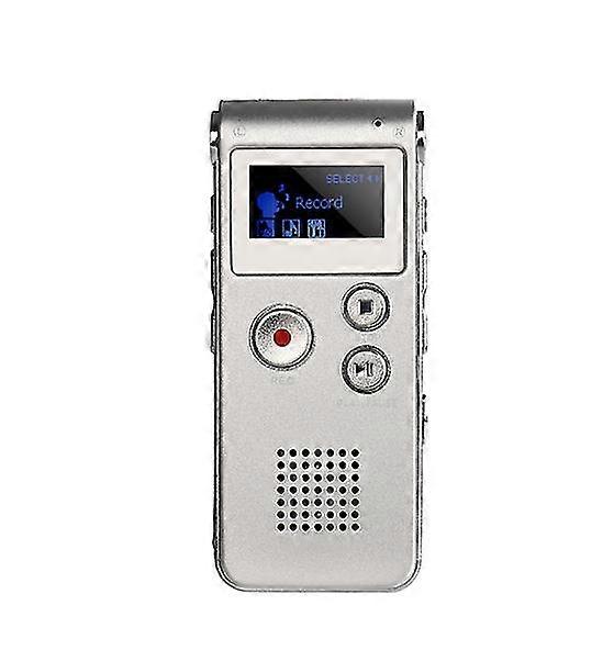 Portable digital voice recorder, LCD voice recorder MP3 player-8GB(Silver)