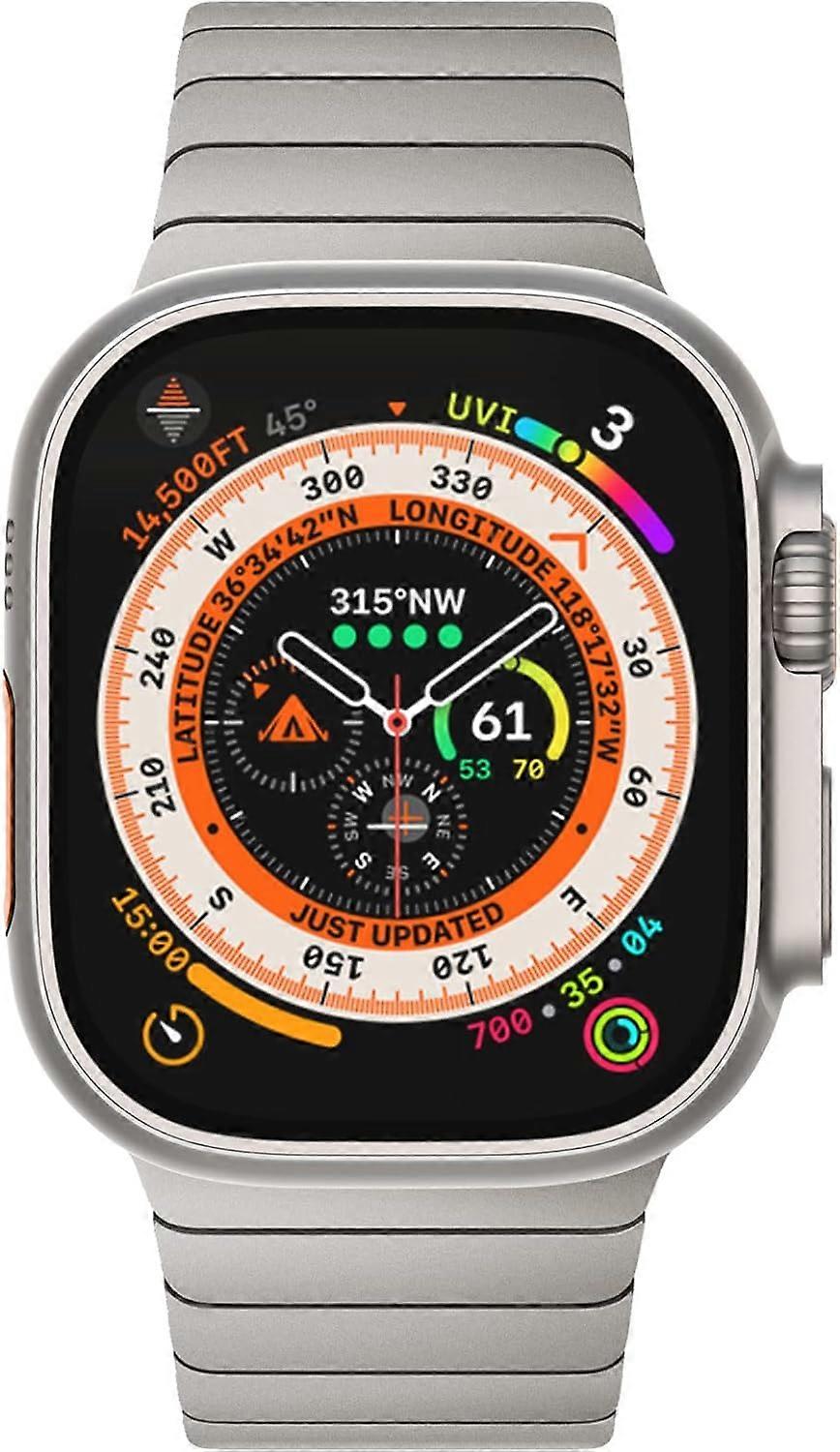 49mm 45mm 44mm 42mm Metal Strap for Apple Watch,Solid Stainless Steel Link Replacement Band Compatible with iWatch Ultra/Ultra2,Series 9/8/7/6/5/4/3/2