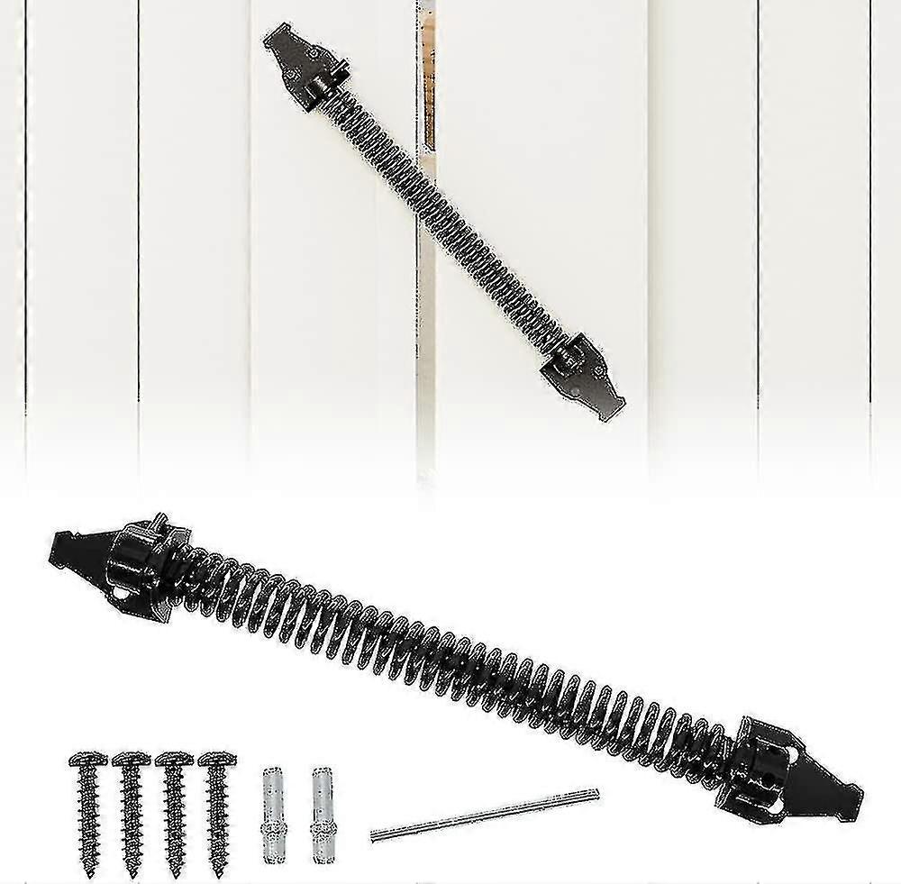 14" Gate Spring Closer, Metal Adjustable Automatic Door Closer, Black Closing Spring(360mm) Auspicious
