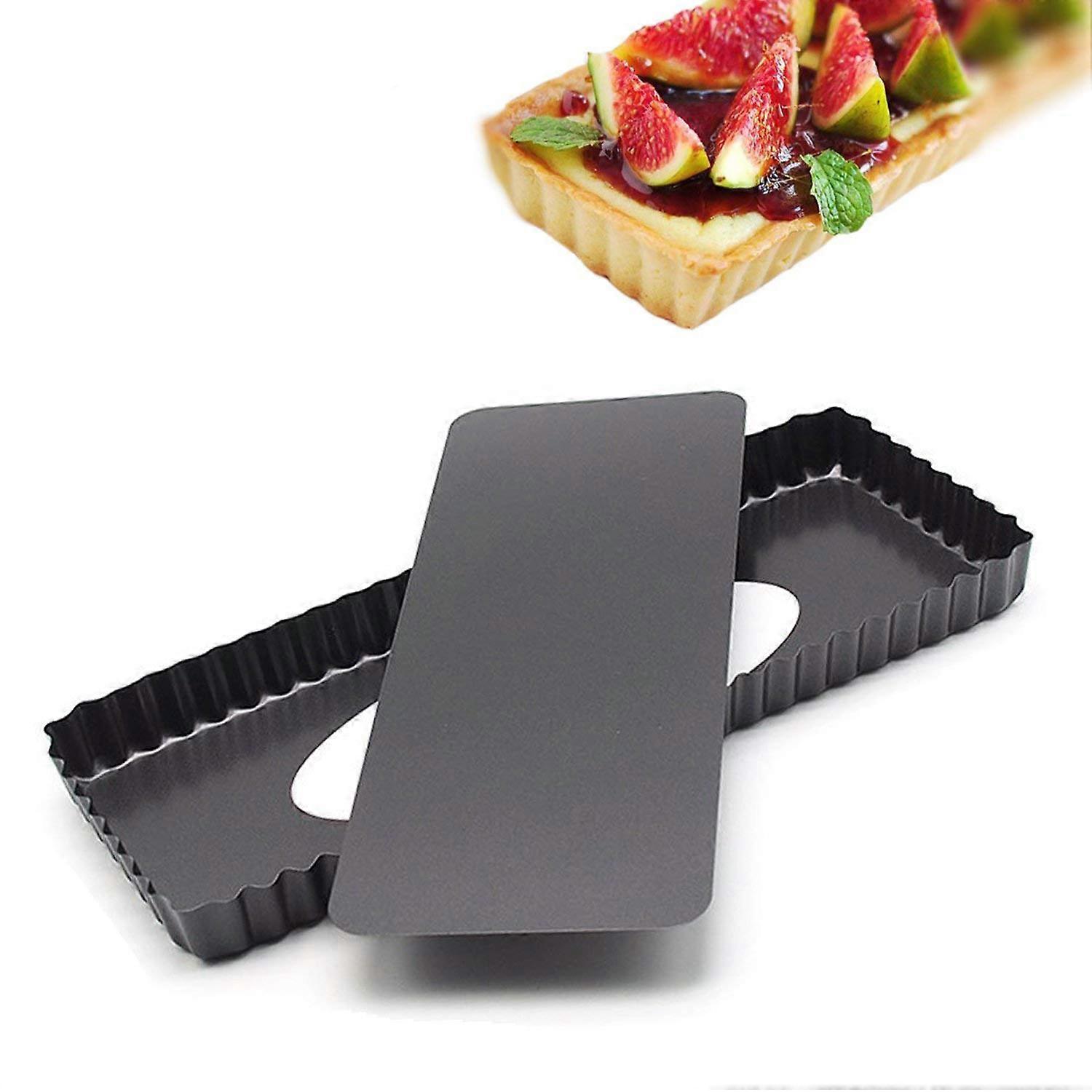 14.4 Inches Removable Loose Bottom Non-Stick Rectangle Tart Pan - 14.4" x 5.9" x 1.2"