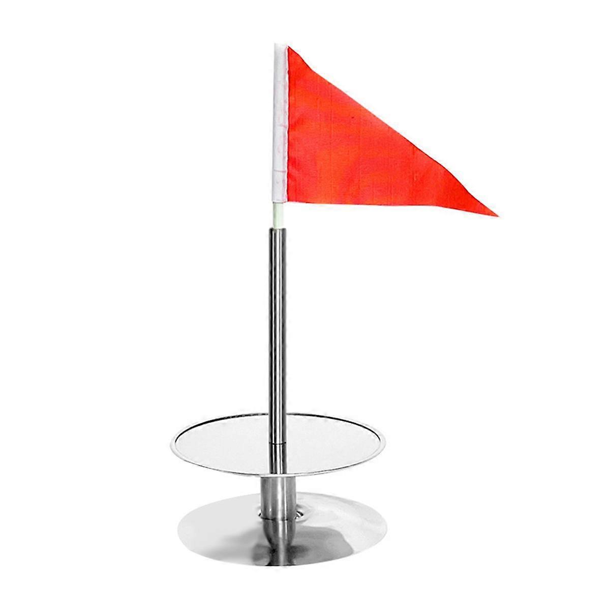 Golf Training Cups with Flag Concise Turnover Prevent Golf Cups for Competition Portable Stainless Steel Golf Hole Cup
