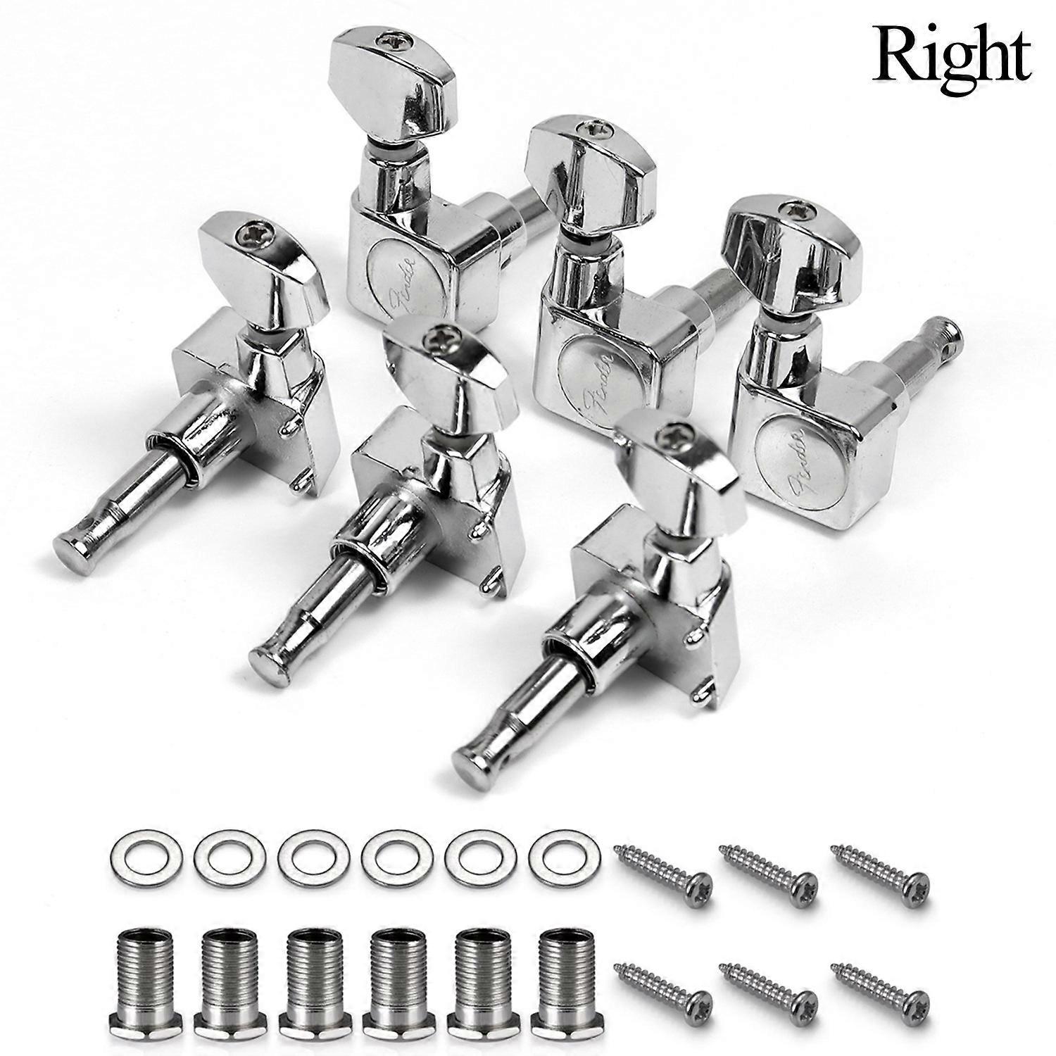 Dww-6Pcs Guitar Machine Heads (3L + 3R) - 1:15 Ratio Locking String Sealed Key Tuning Pegs Tuners Set Replacement for LP, SG, TL Style Electric or Aco