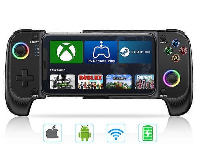 DinoFire Cell Phone Gamepad Joystick for iPhone Android Control Bluetooth Controller Trigger with Hall Effect Stick Mobile Game
