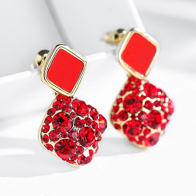 Strass Kristall Ohrstecker Rot STone