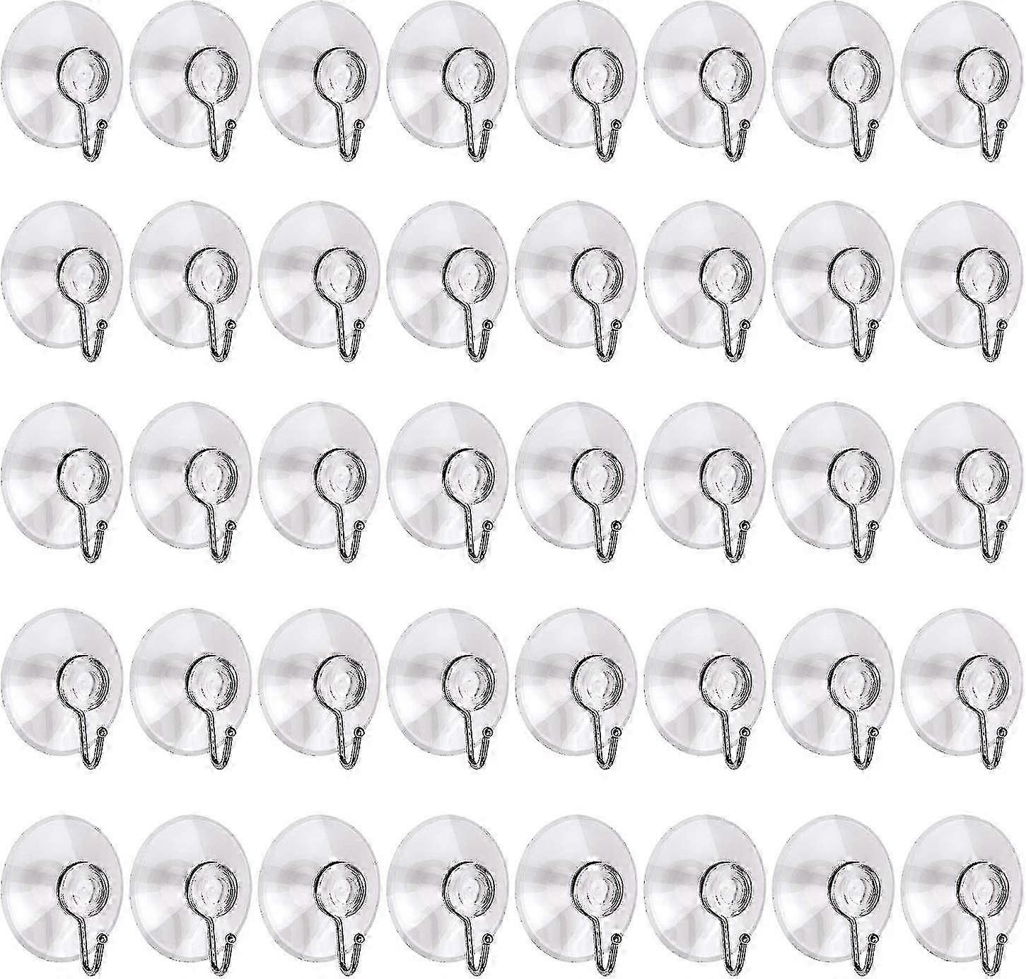 Universal Pvc Suction Cup Hook - 40 Pack S, Can Be Affixed To Any Smooth Surface