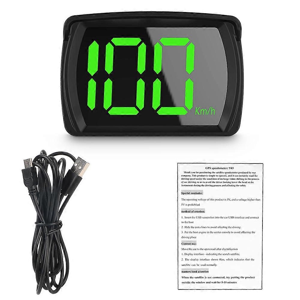 Universal Head-Up Display 2.8 Inch LED Big Font Speedometer Digital Car Electronic HUD GPS KMH Plug and Play Car Accessories