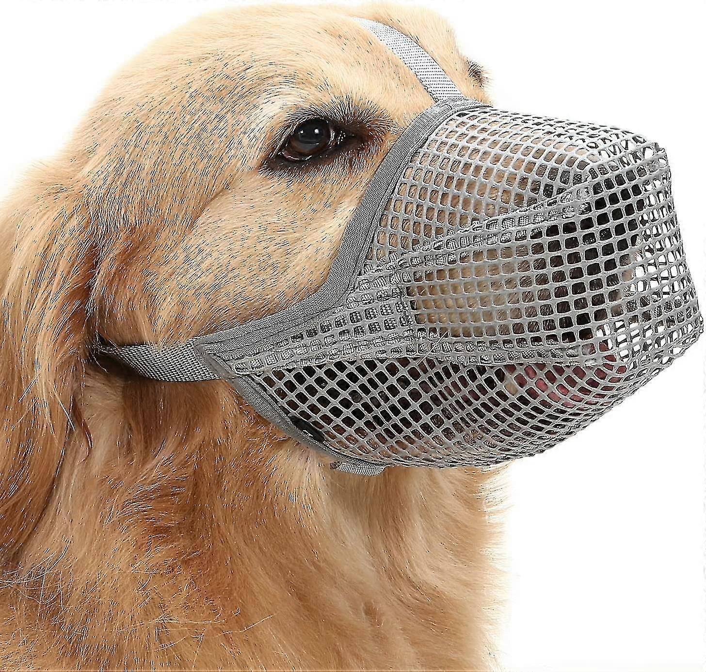 Dog Muzzle With Adjustable Straps, Soft Mesh Covered Muzzles For Small Medium Large Dogs TW