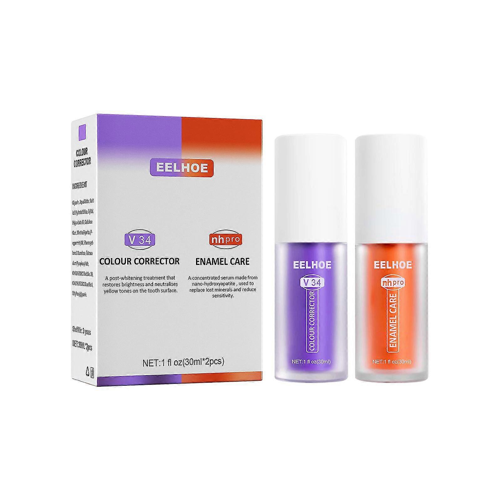 Eelhoe V34 Pasta de dientes para aclarar el diente, 30ml, 3pcs