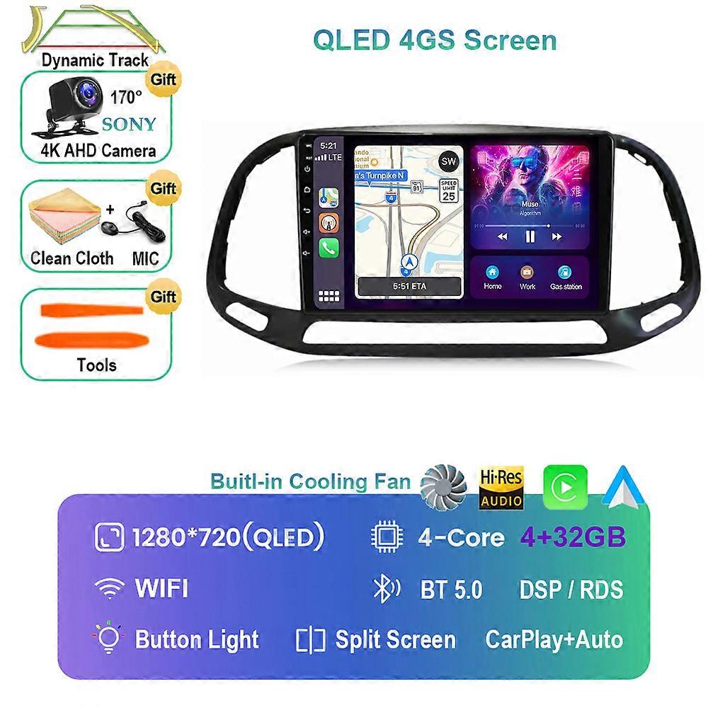 Android 13 Carplay Auto Car Radio For Fiat DOBLO / YENI KASA 2015 Multimedia Sterero Video Player GPS Navigation 4G WIFI QLED BT