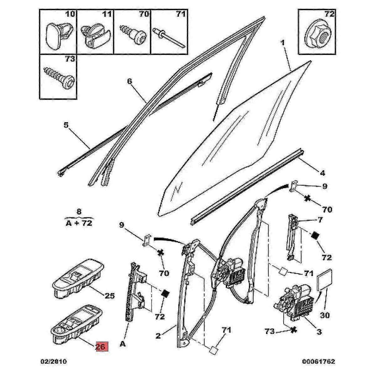 مفتاح رفع النافذة الكهربائي 6554yc 6554. ل C4 Mpv 2006-2013 96639382zd ماجستير نافذة التحكم بعقب