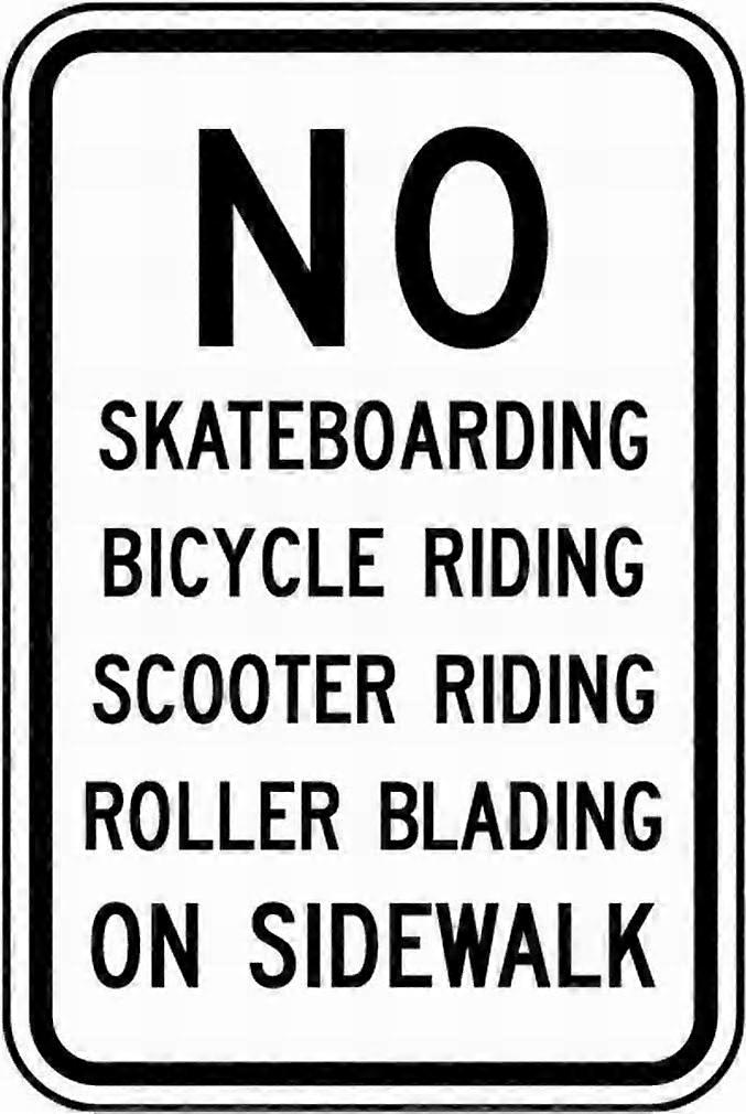 Δεν Skateboarding στο πεζοδρόμιο κασσίτερος μέταλλο 12x16 υπαίθρια διακόσμηση σημάδι ασφαλείας