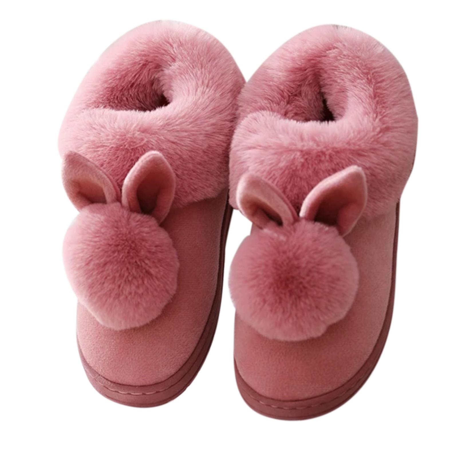 Bunny Slippers Fluffy Pantoufles Slippers Cartoon Cute Rabbit Household Warm Fluffy Plush Slippers For Women New