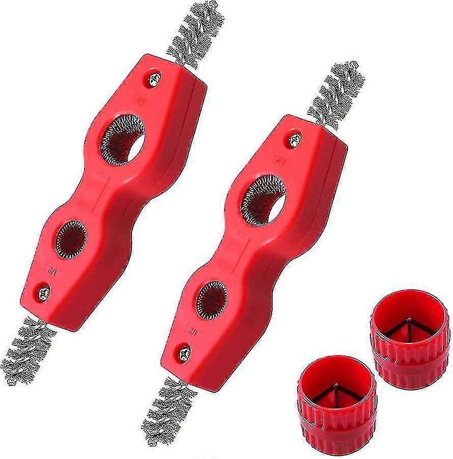 Copper Pipe Cleaner, Reamer Set, Universal Pipe Reamer Deburring Tool, 4 In 1 Pipe Deburring Brush For Plumbers