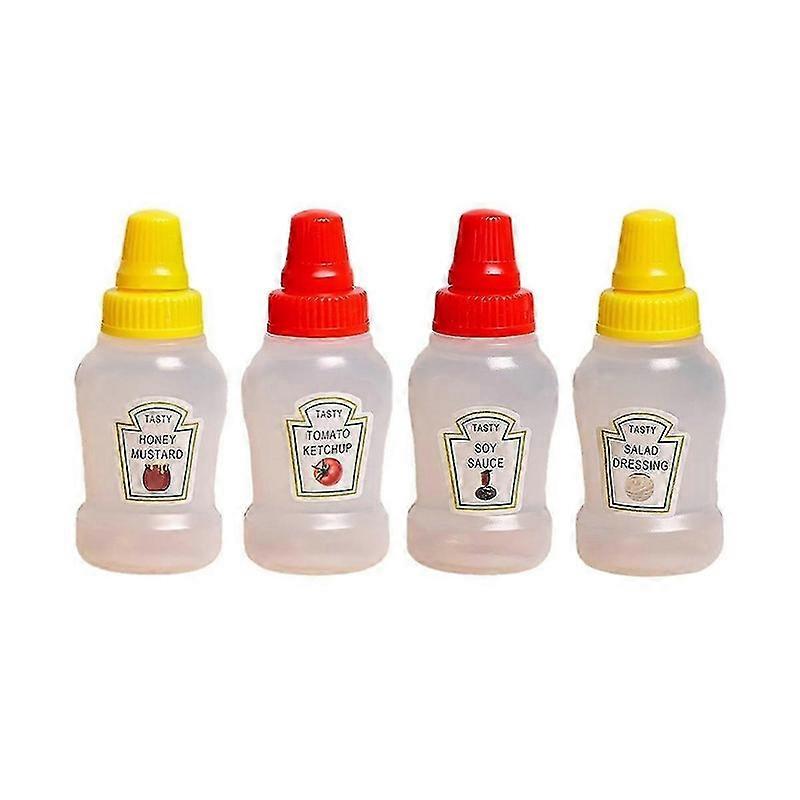 Mini Ketchupflaskor För Bento Box Tillbehör, Mini Kryddflaskor Plastflaskor Behållare Tom Ketchup