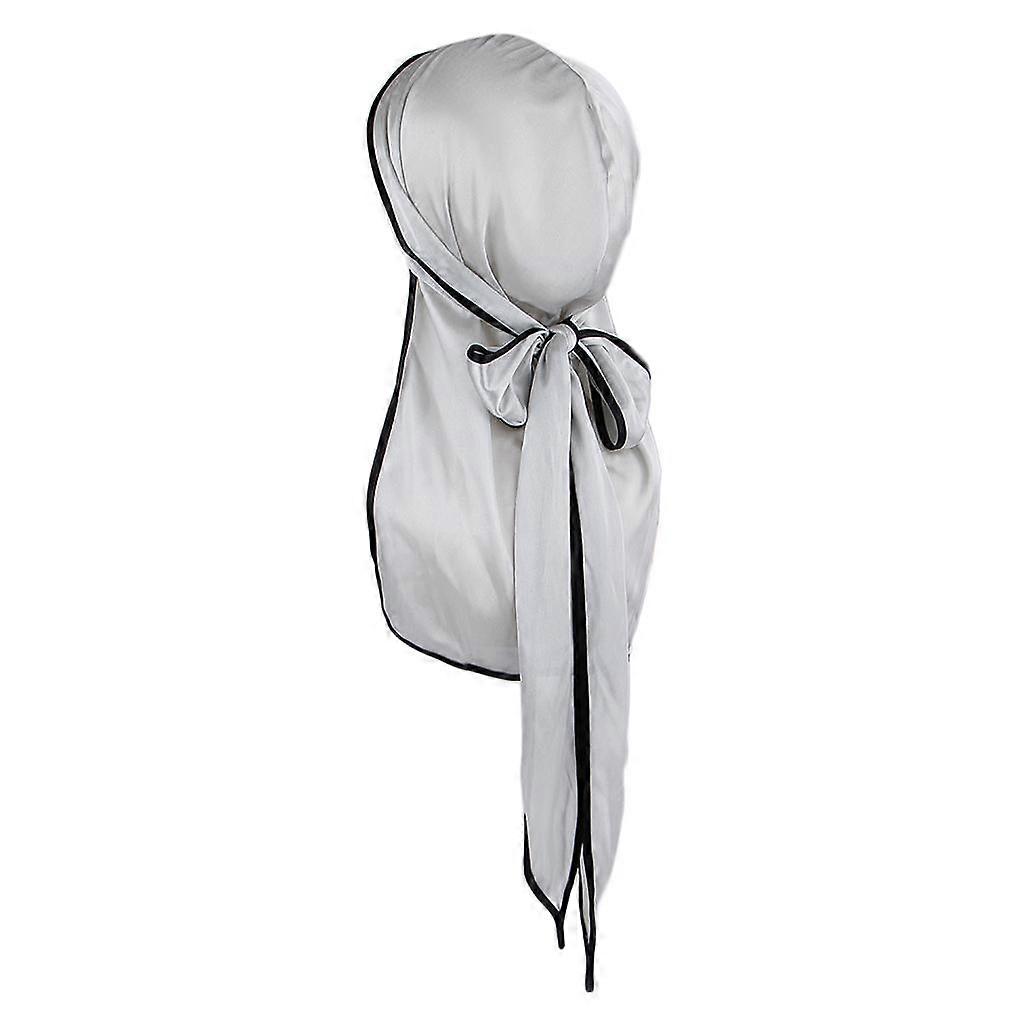 Silky Sciarpa Cap Musilim Hat Durag Cap Headwrap per paziente oncologico argento