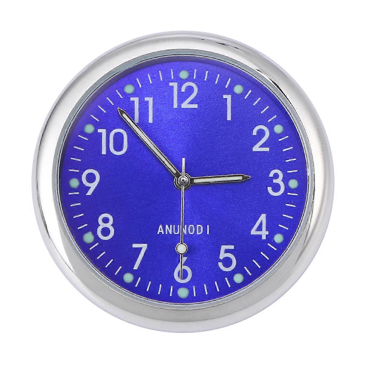 Universal Car Dashboard Clock Car Electronic Noctilucent Clock Luminous Pointer For Auto Interior Decoration (Blue)