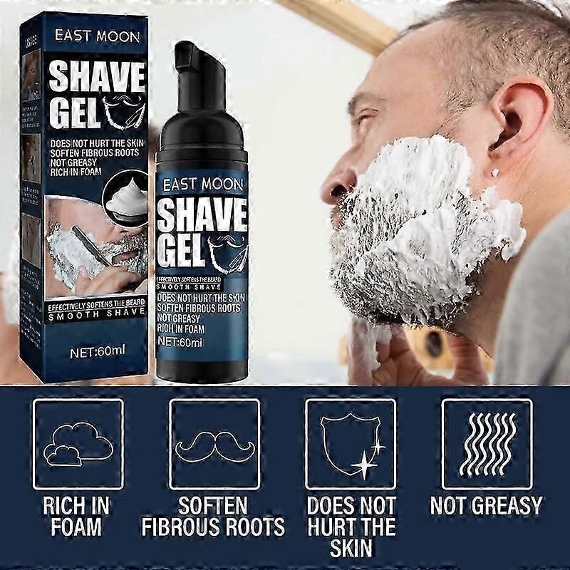 East Moon Shaving Cream Mousse à raser pour hommes Mild Refreshing Cleansing Softening Beard Foam Shaving Cream