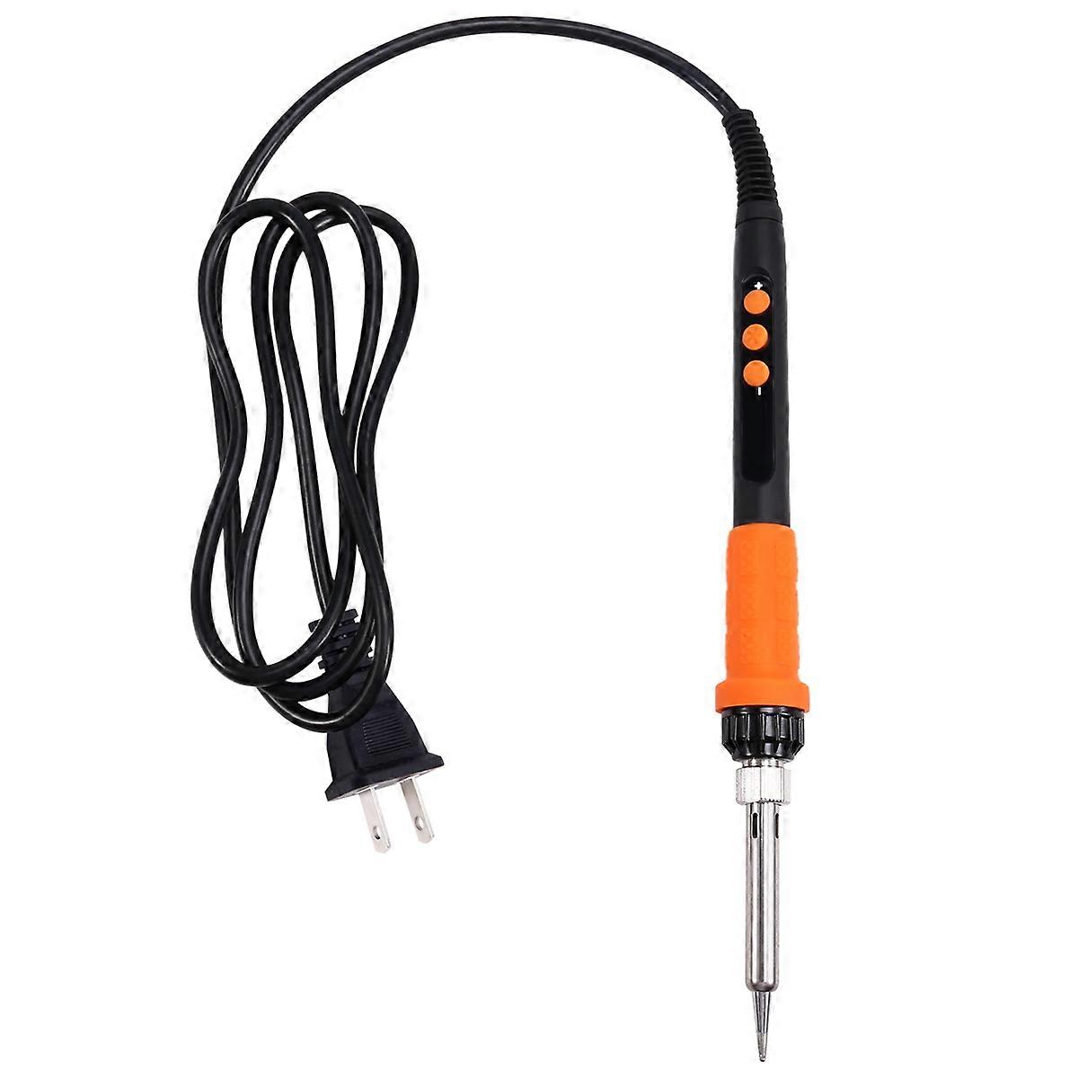 90W Internal Heating Electric Soldering Iron LED Digital Display with Switch Temperature Control Orange US Plug