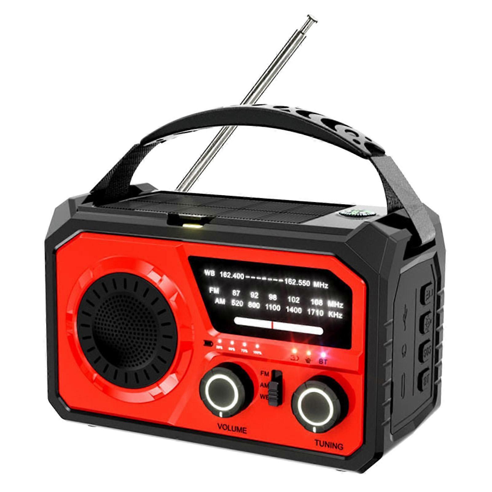 16000mAh Hand Crank Emergency Radio Wireless Hand Crank Weather Radio NOAA/AM/FM Portable Solar