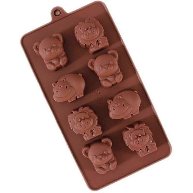 Silicone Baking Molds Set Of 2 Animal Figures Non-stick Non-toxic Compatible With Chocolate, Candy, Cake, Pudding, Jelly And Waffle