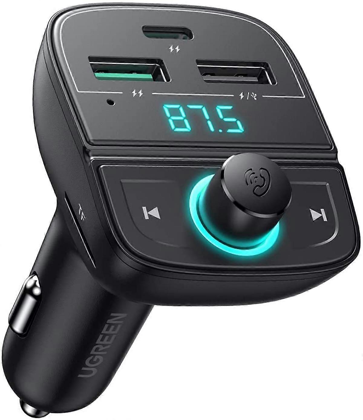 Bluetooth FM Verici Ara Radyo Adaptr, 20W USB C Ara arj Cihaz PD ve Eller Serbest Sistemli QC G Kayna, 5.0 Kablosuz Bluetooth Mzik alar USB ubuu ve TF