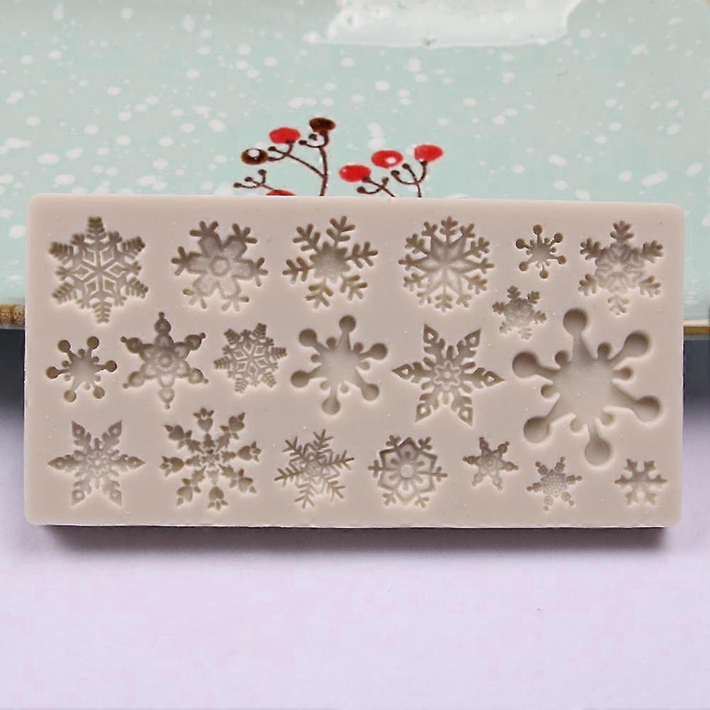 Puntos Party Christmas Snowflake Shape Cake Mold Silicone DIY Fondant Candy Baking Tool