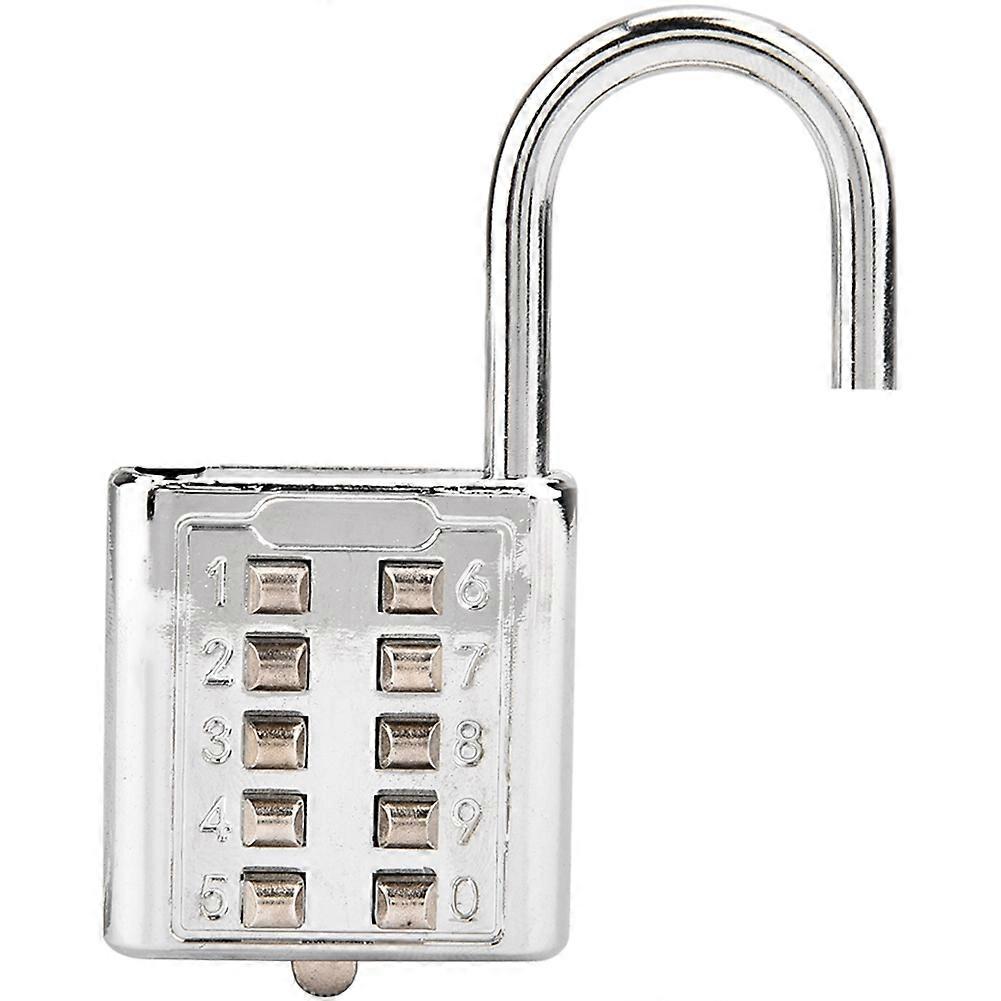 10-digit Push Button Combination Password Padlock Blind Button Padlock