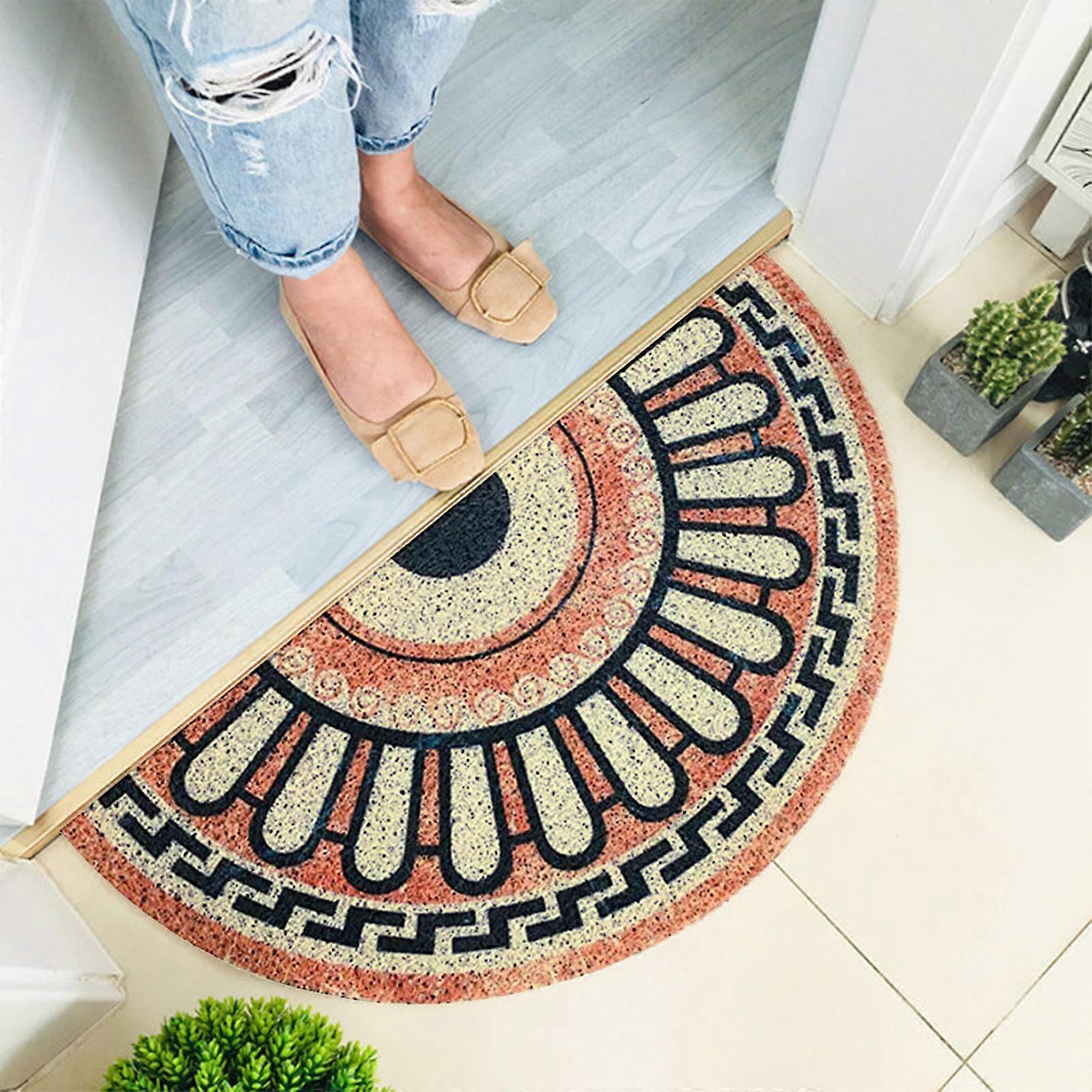 Semi Circle Doormat Entrance Mat Heavy Duty Rug Entryway Welcome Mats for Inside Outside Entrance PVC Material 6 Styles  5