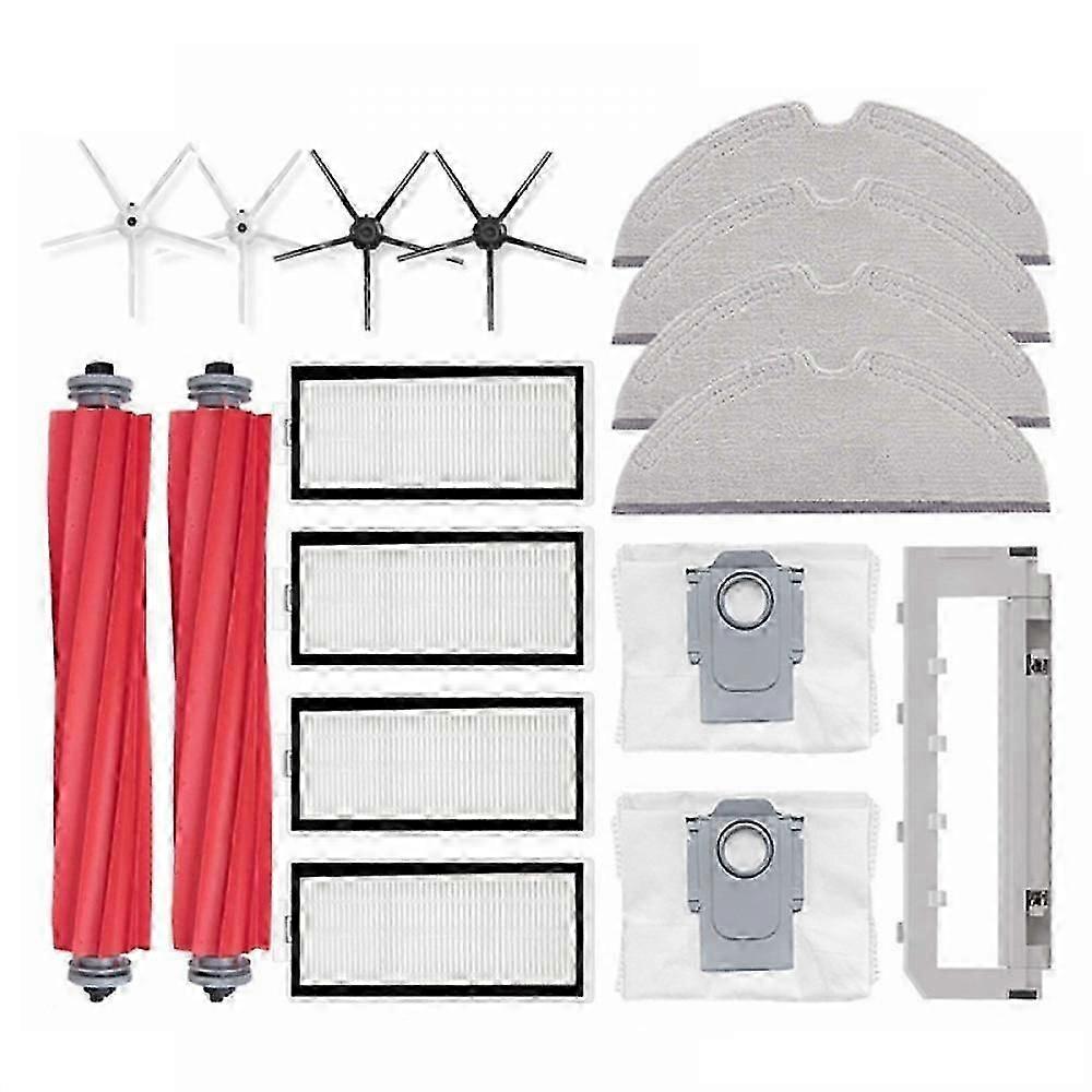17 Pcs Accessories Kit Forroborock Q7 / Q7+ / Q7 Max / Q7 Max+ Vacuum Cleaner Replacement Parts Including Main Brush Hepa Filters Mop Pads Sidebrushe