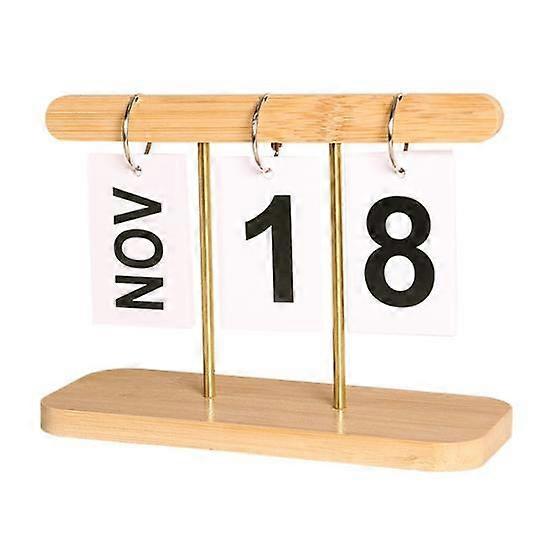 Wooden Flipping Calendar Large Number Display Home Office Decor Standing Reusable Perpetual Desktop Daily Calendar Photography Props