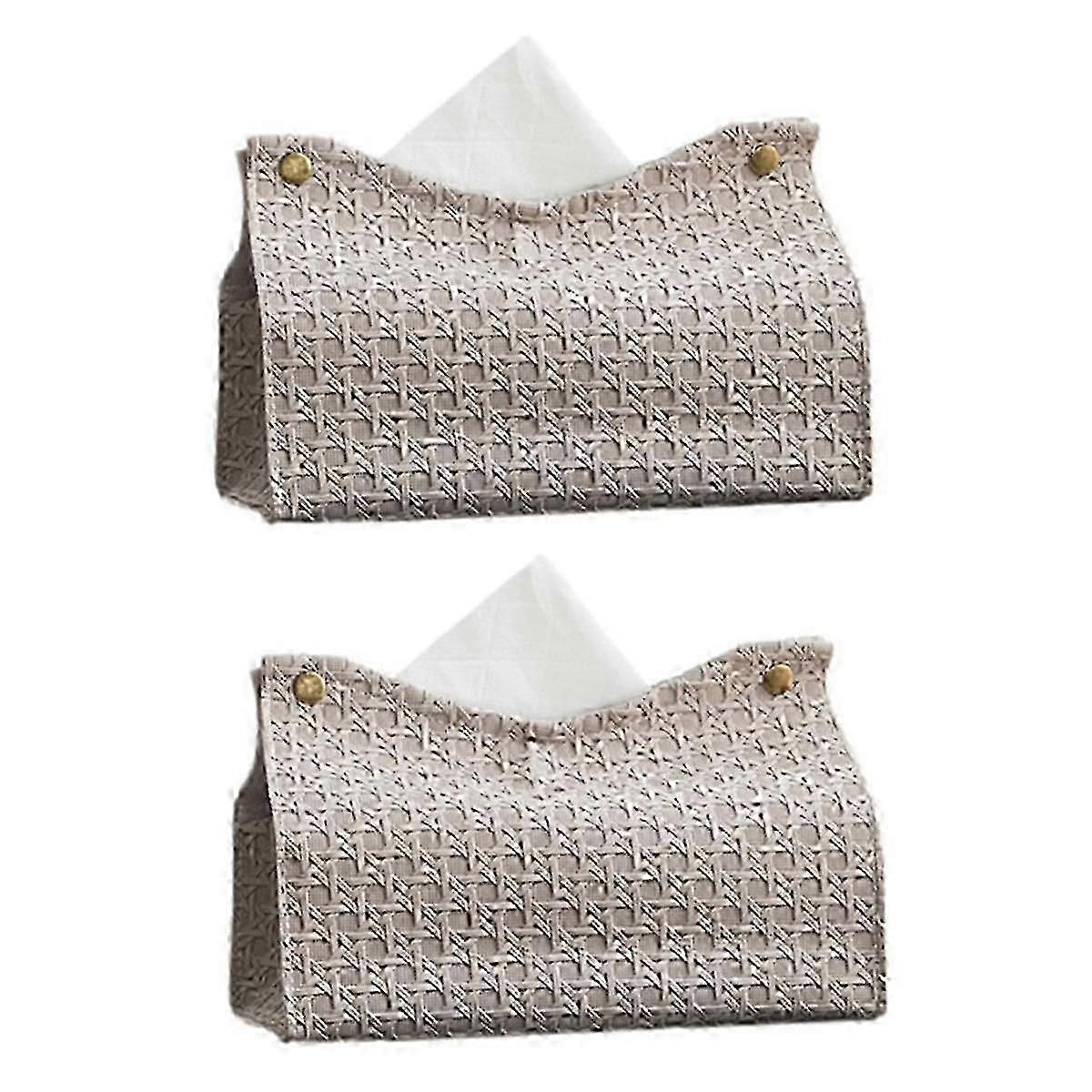 غرفة المعيشة المنزلية Teapoy Table بو الجلود المناديل مربع الشمال بسيط مربع ورق عادي عسل بني