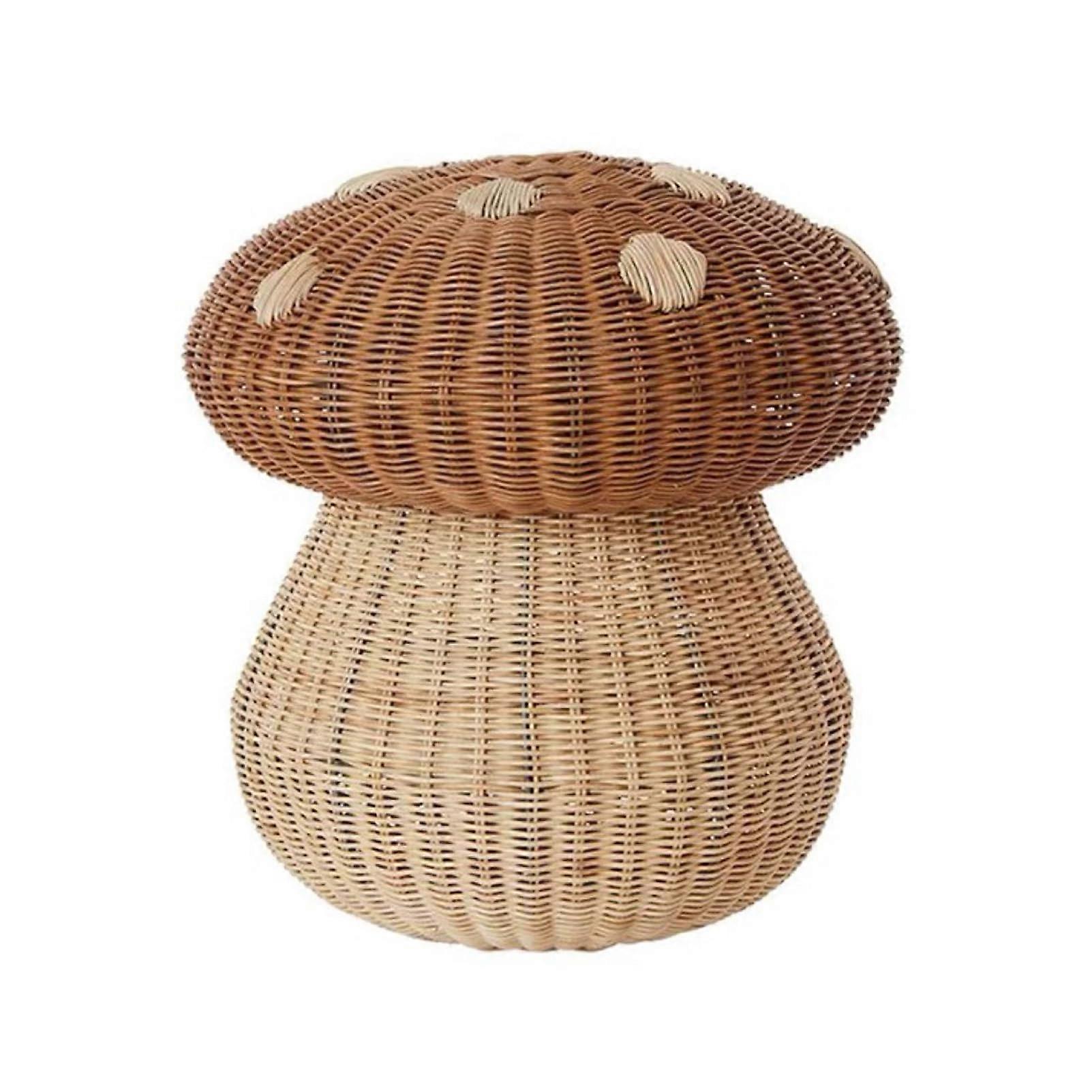 Handmade Rattan Mushroom Storage Basket for Toys Decorative Use Laundry Dirty Clothes