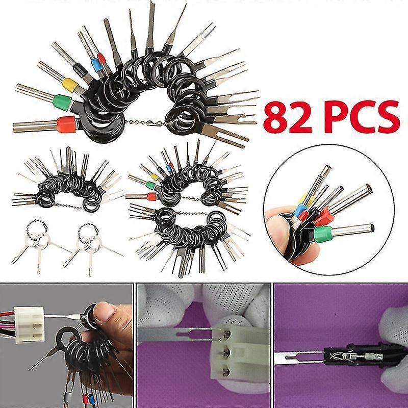 82PCS Car Terminal Removal Tool Kit Wire Connector Pin Release Extractor Puller