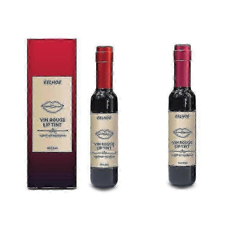 赤ワインボトルリップグレーズ染料リップリキッドリップグロスモイスチャライジング色あせなし赤ワインボトル口紅メイクVelv