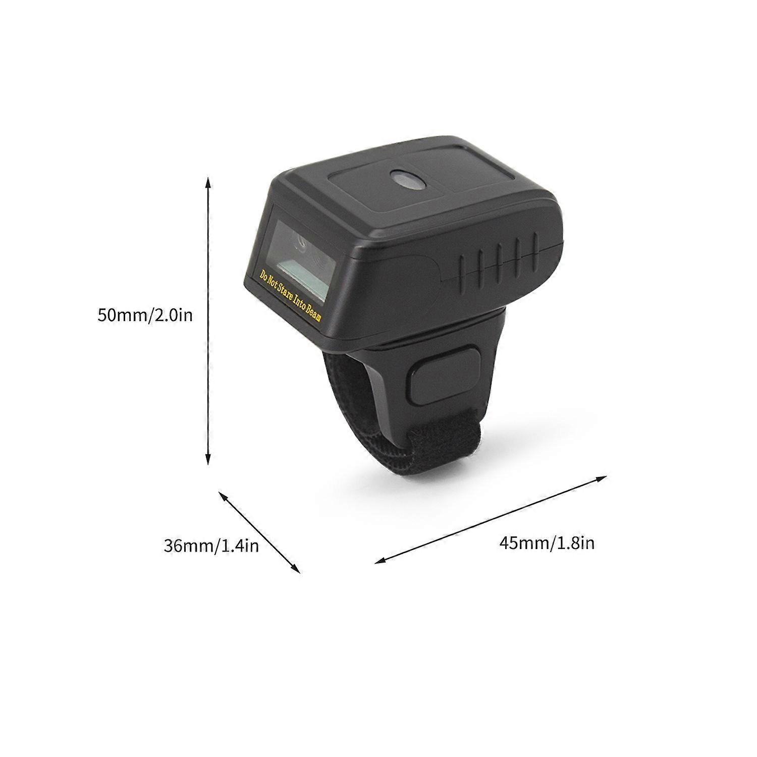 Barcode Scanner 1D/2D/QR Barcode Portable Finger Handheld Wearable Ring Code Reader Support for Wind
