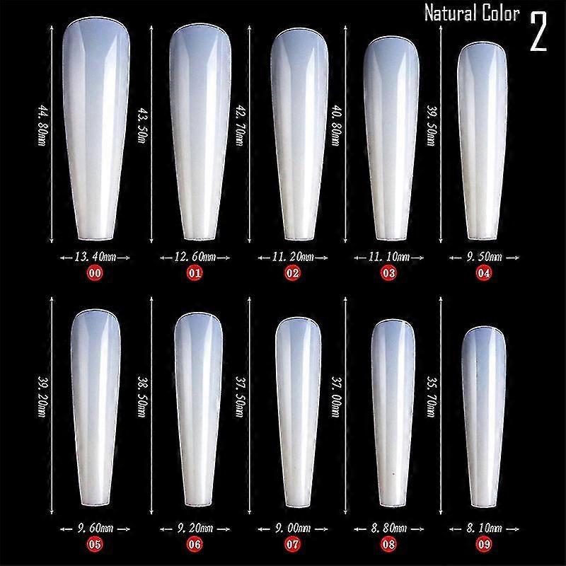 Baicccf 500pcs couverture complète Acrylic Ballet Coffin Français Long Faux Nail Tips Outils à ongle