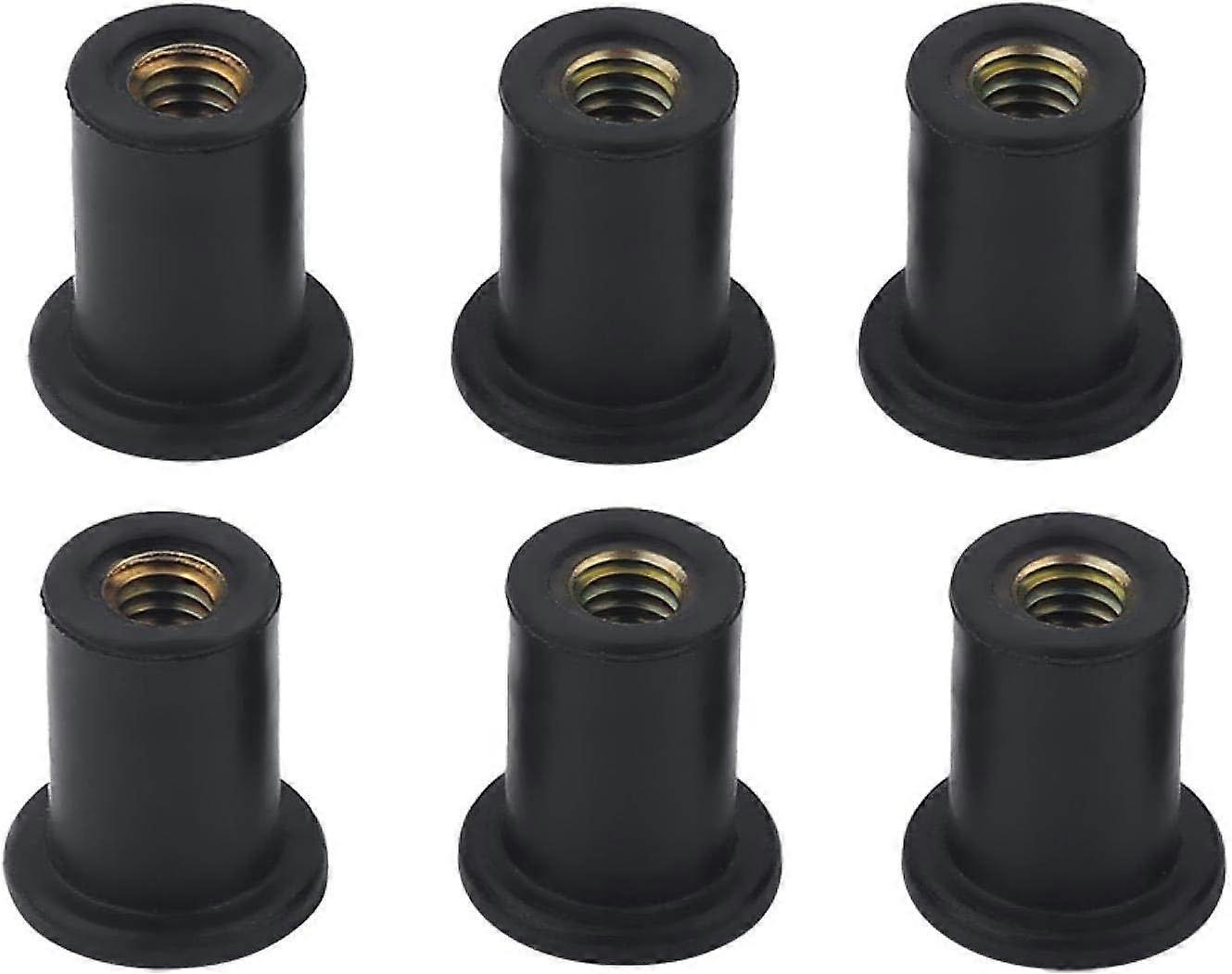 30pcs M5 Black Rubber Windshield Windshield Nut for Motorcycle