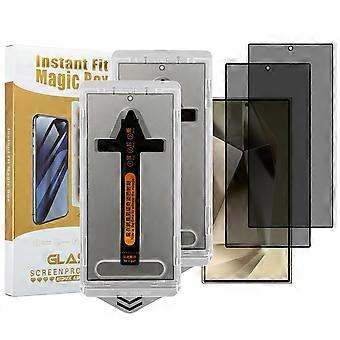 2Pcs Para Samsung Galaxy S24 Ultra Anti Spy Protetor de Tela de Vidro de Silício de Alto Alumínio (Fingerprin