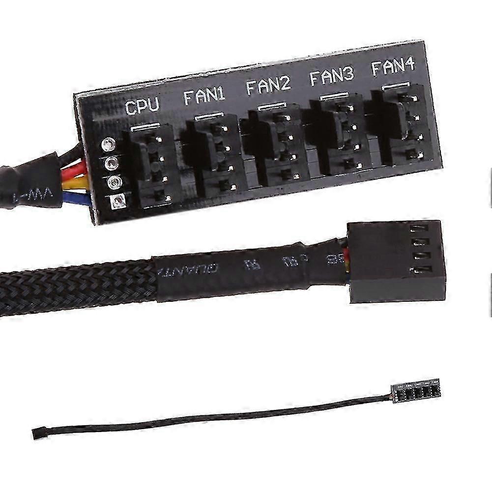 1 to 5 4-Pin TX4 PWM CPU Cooling Fan Braided Power Cable Hub Splitter Adapter
