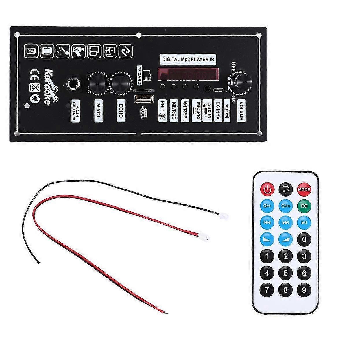 3.7V Amplifier Board Square Dance Speaker Amplifier Support Bluetooth AUX TF-Card U-Disk Recording 5
