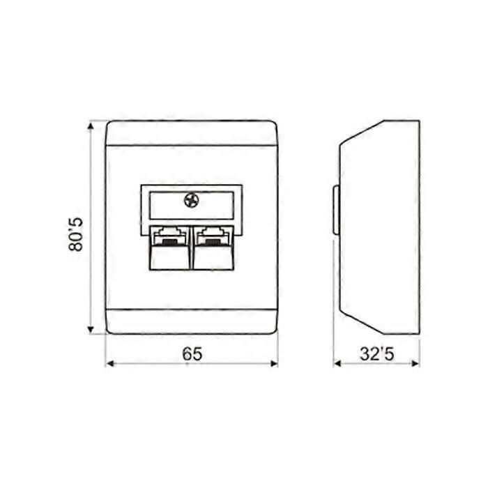 RJ-45 Socket - ELECTRO DH - Double Modular Model - CAT.5e - White - Indoor