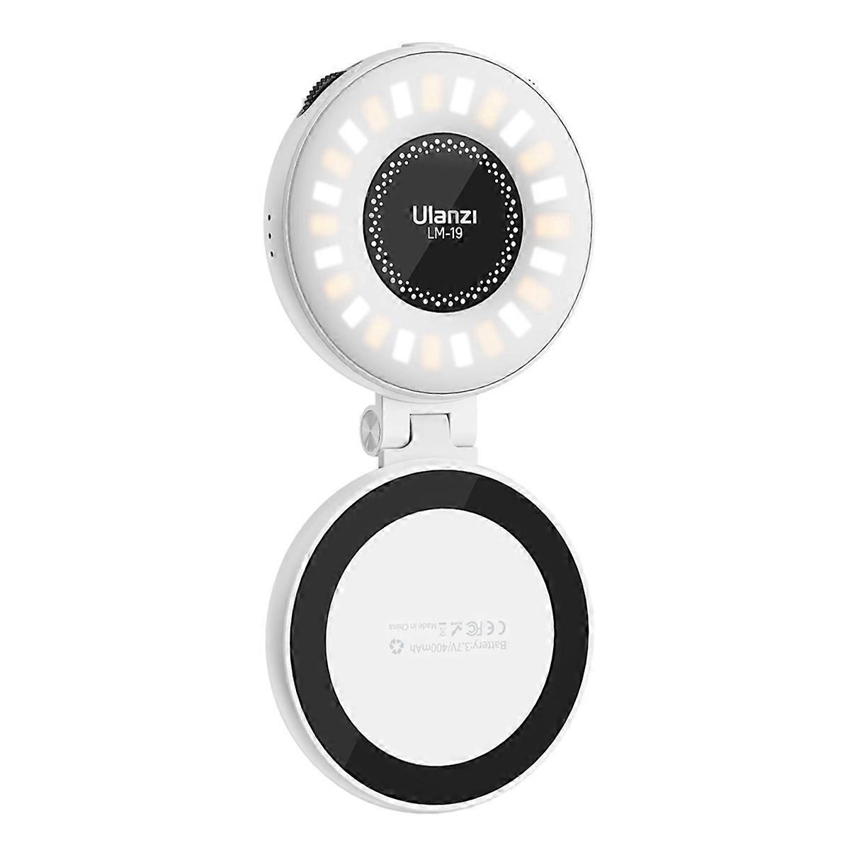 LM19 Bi-Color Light Phone Stand for Vlog Live-Streaming Photography for 15 14 13 12 Mini Pro Pro Max White