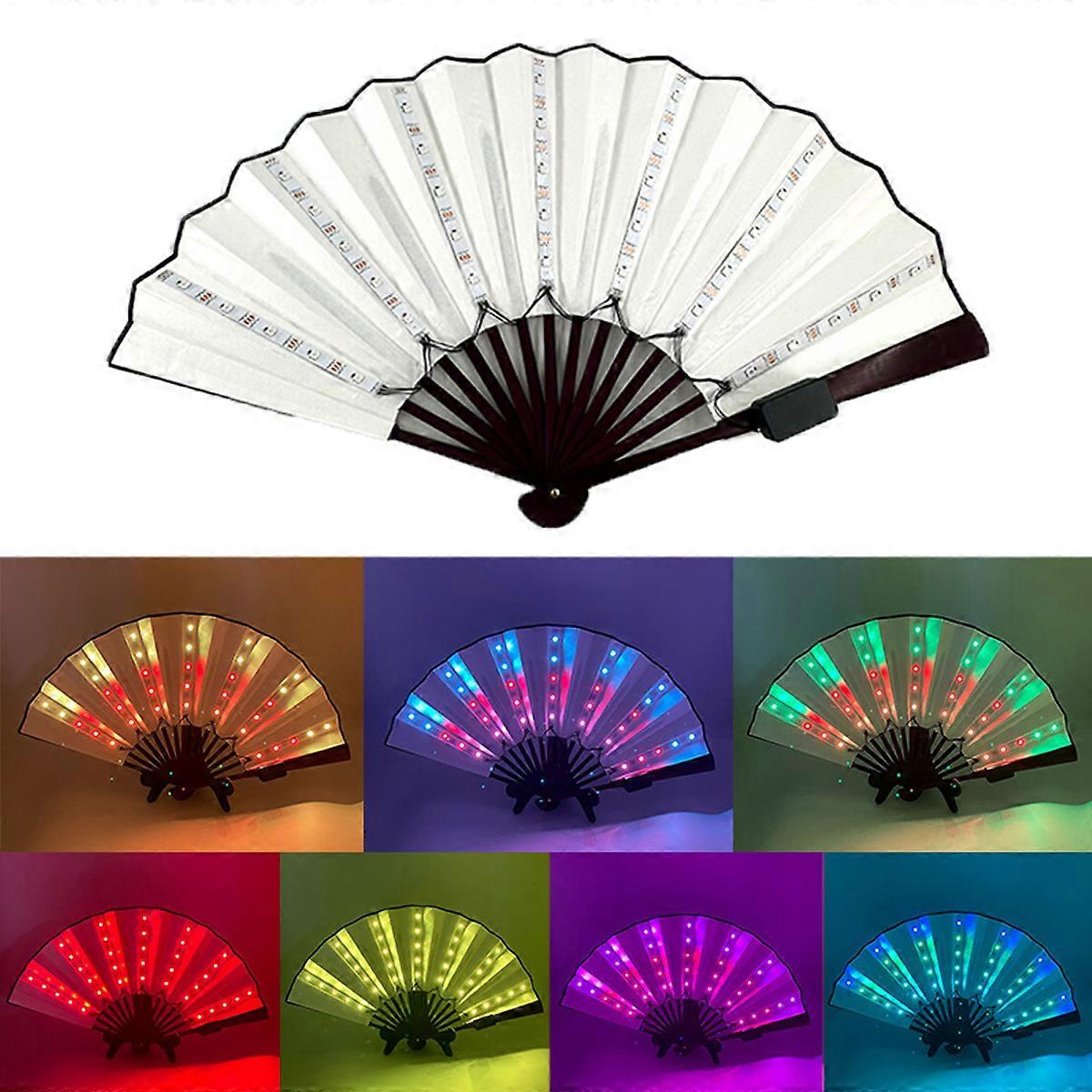 Multifunctional LED Glow Fan Lightweight Durable Foldable